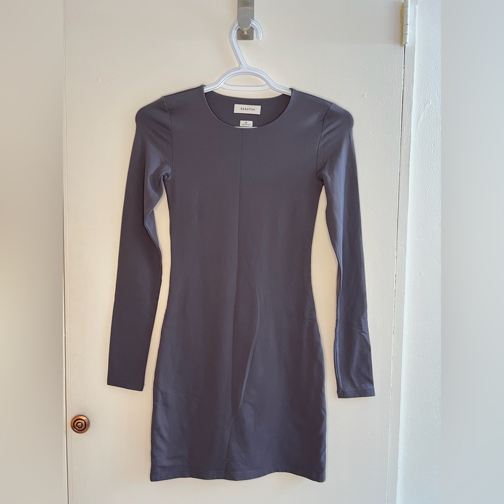 Babaton Gray Ribbed Bodycon Dress - Picture 3 of 4